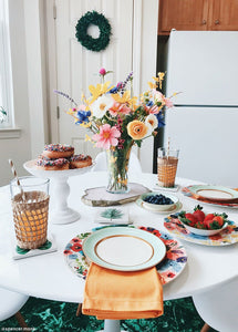 Artificial Anemone Flower Bush in Blue - 13"