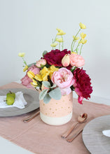 Load image into Gallery viewer, Pink Blush with Gold Decorative Dots Ceramic Flower Pot - 5.25&quot; Tall
