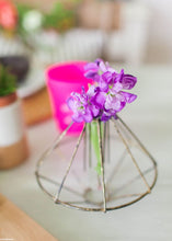 Load image into Gallery viewer, Geometric Metal Vector Vase - 5.25" Tall
